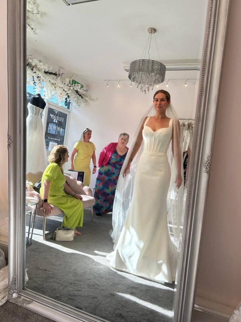 Allure Bridal Alterations for a Wallington bride bought her dress from the outlet by Aurora who recommended me to her.