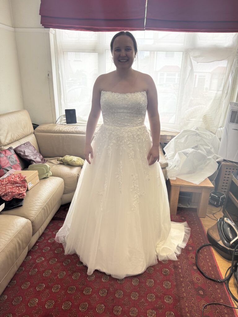 Final Fitting of Amika dress at my Sutton Studio for fulham bride.