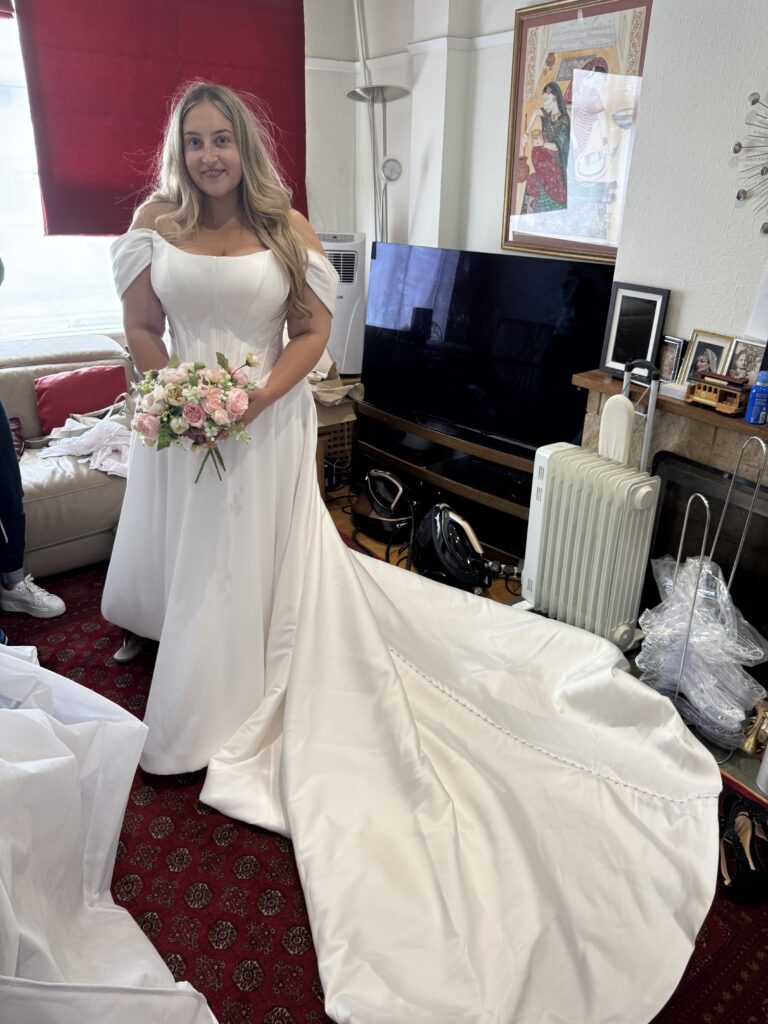 Caterham brides final fitting at my Sutton Studio.