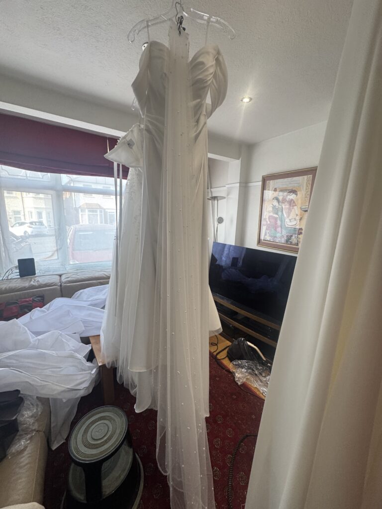 WED2B wedding dress alterations Fulham professional steam press