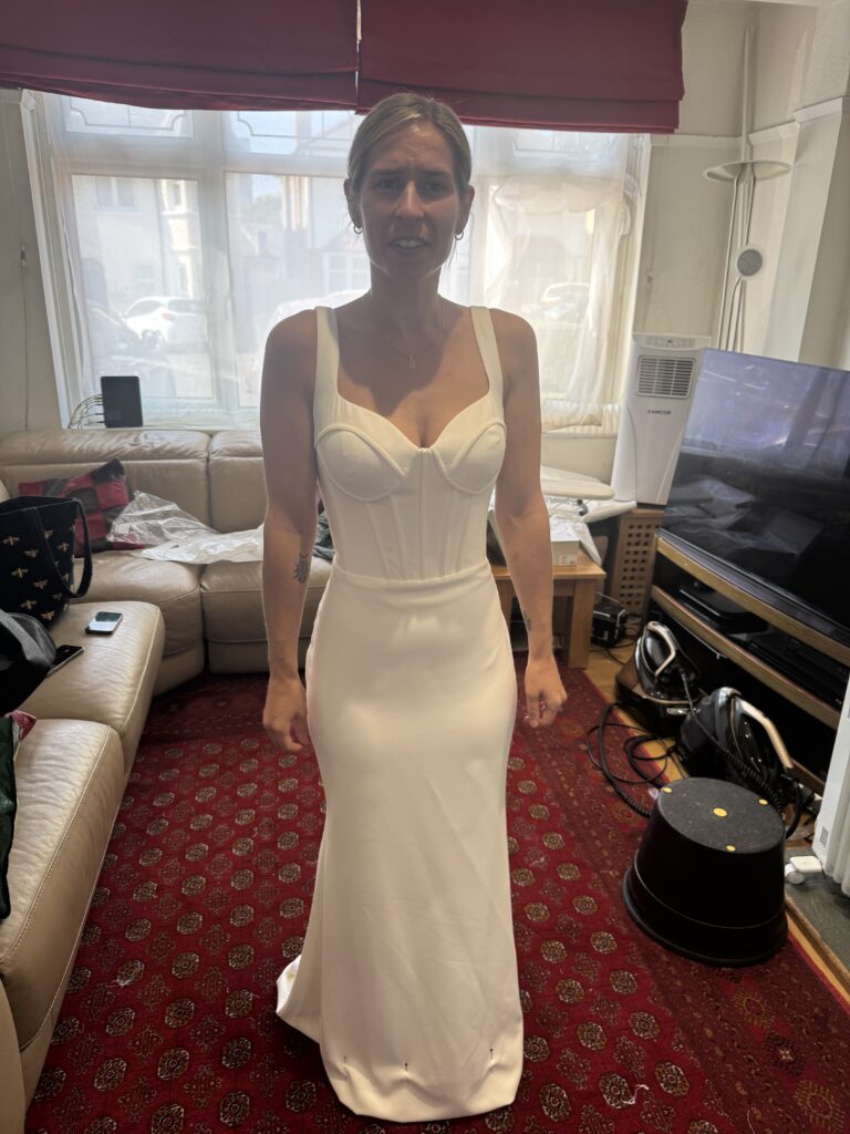 Allure Bridal Alterations Wallington first fitting front view.