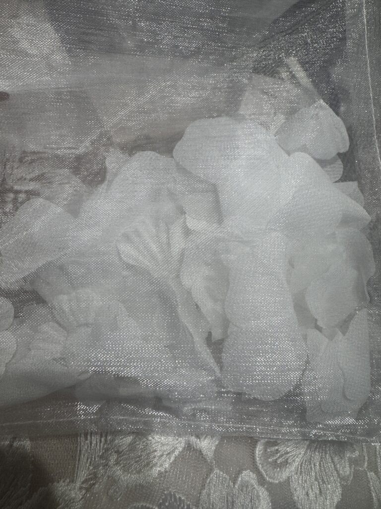 organza flower removal from entire dress.