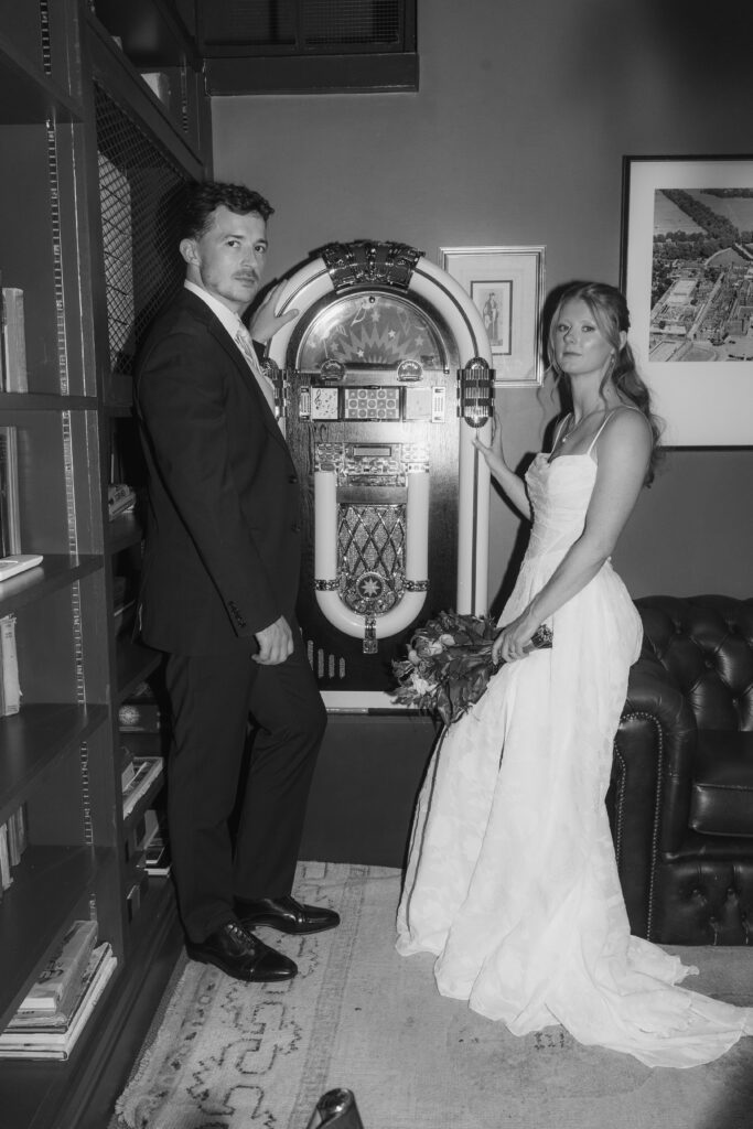 first dance of bride and groom with bustled up dress.