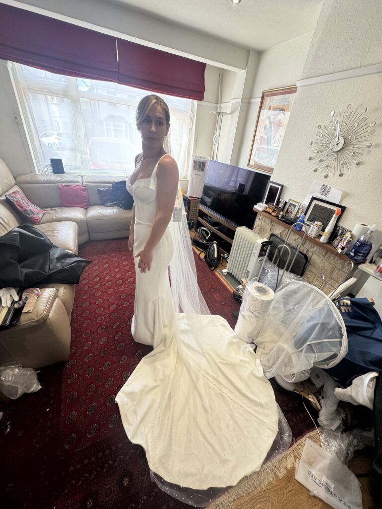 Allure Bridal Alterations Wallington final fitting at my Studio in Sutton, Greater London.