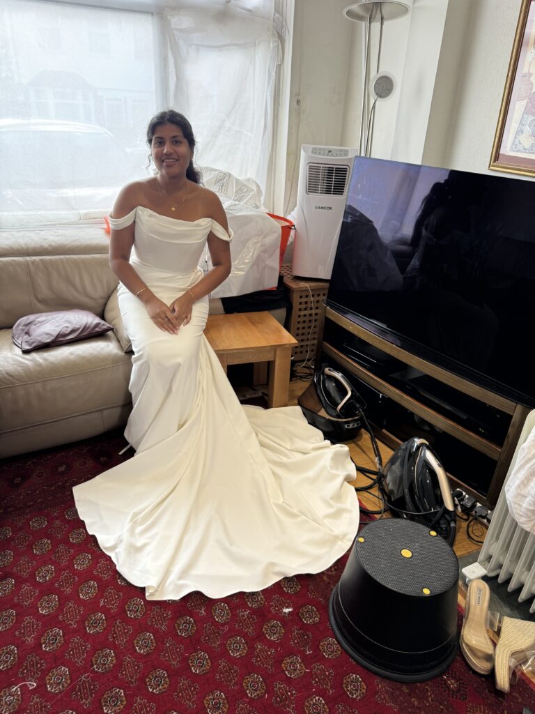 Justin Alexander Wedding Dress Alterations expert, bride at my Sutton Studio in Surrey