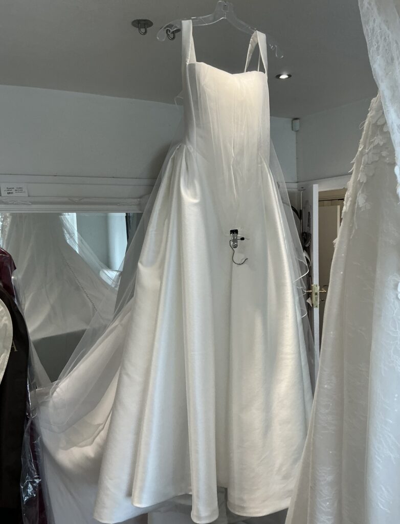 steam pressed ready for collection bridal dress & veil