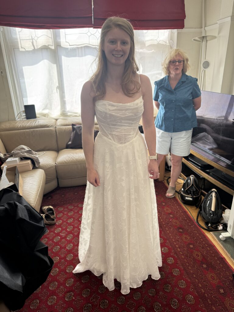Front fitting view Worcester Park Bride.