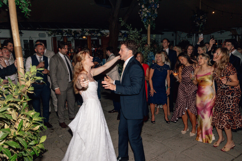 first dance 3 point American Bustle making the train out of the way.