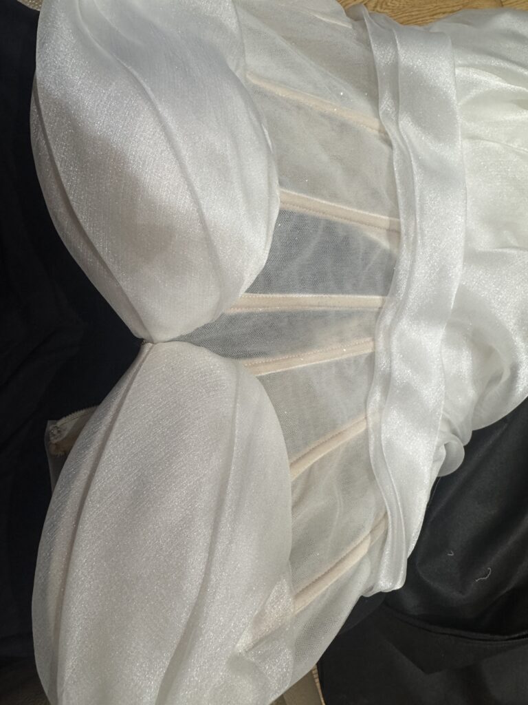 Daria Karlozi Wedding Dress Alterations bodice completely redesigned.